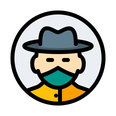 kovboy vektör çizim beyaz arka plan üzerinde