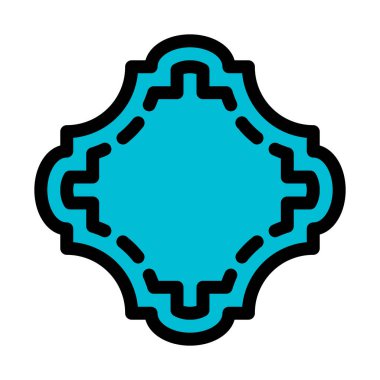 Dörtlü şekil kare, basit simgesi