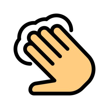 Dört parmak dokunmatik basit vektör çizim