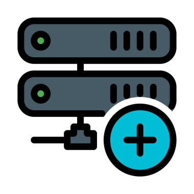 Beyaz arka plan üzerinde sunucu vektör çizim ekleyin