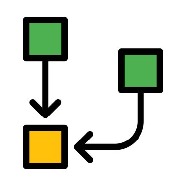 Ters kuruluş şeması, vektör çizim