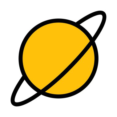 Gezegen Satürn Güneş sistemi, basit soyut vektör çizim 