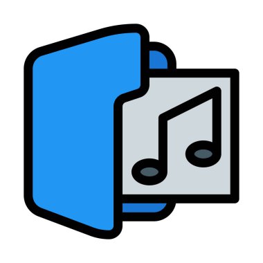Müzik dosya klasörü vektör çizim
