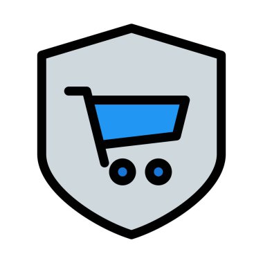 Online alışveriş koruma, basit soyut vektör çizim 