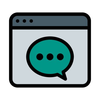 Beyaz arka plan üzerinde web sohbet etmek kullanma vektör çizim