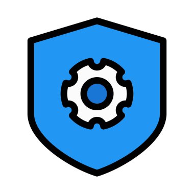 Sistem güvenlik duvarı ayarlarını beyaz arka plan üzerinde illüstrasyon vektör