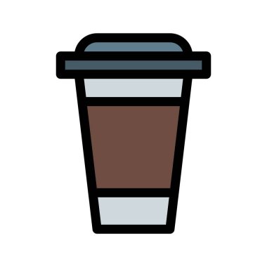 Paket servisi olan restoran kahve Kupası vektör çizim beyaz arka plan üzerinde