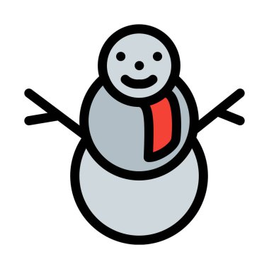 Kış kardan adam dekorasyonu, vektör çizim