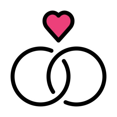 Evlilik nişan yüzük, vektör çizim