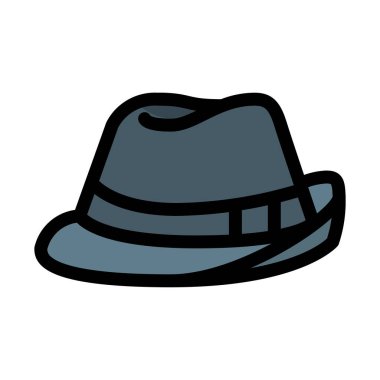 Trendy şık şapka, basit simgesi