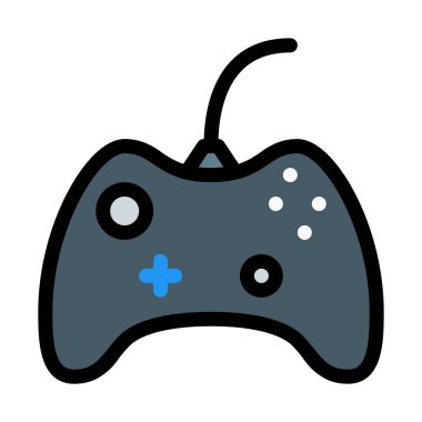 Beyaz arka plan üzerinde kablolu oyun denetleyicisi vektör çizim