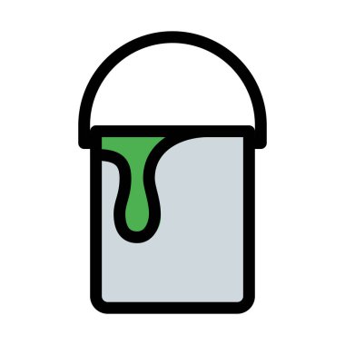 Duvar boya kovası beyaz arka plan üzerinde izole