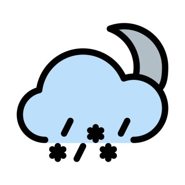 Dondurucu karla karışık yağmur gece, vektör çizim