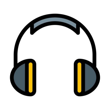 Kablosuz müzik kulaklık basit vektör çizim