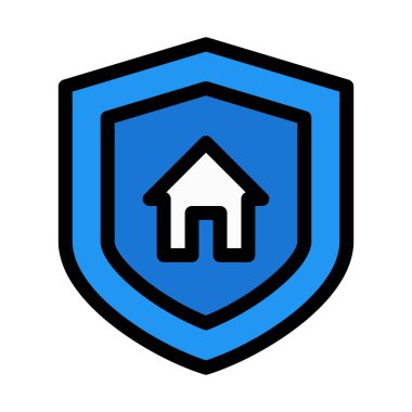 Ev güvenlik sembolü, basit simgesi