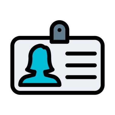 Kadın personel kimliği, vektör çizim