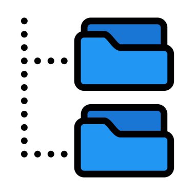 Klasör ağacı beyaz arka plan üzerinde izole Explorer
