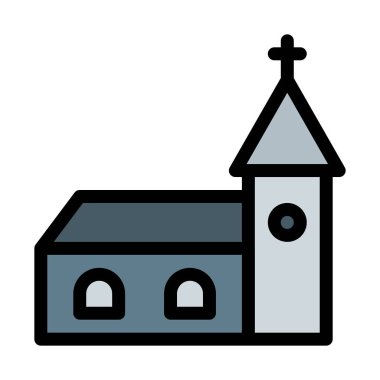 Beyaz arka plan üzerinde izole kadın kilise binası