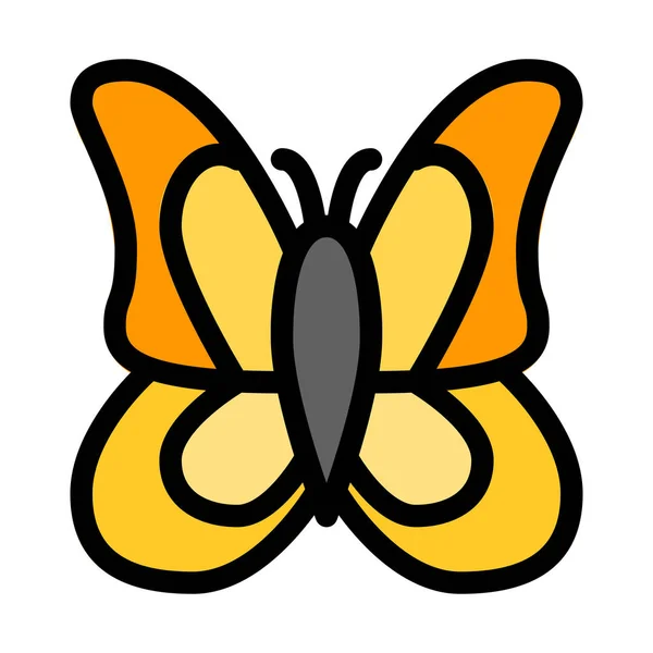 白地にカラフルな蝶の飛行ベクトル イラスト — ストックベクタ