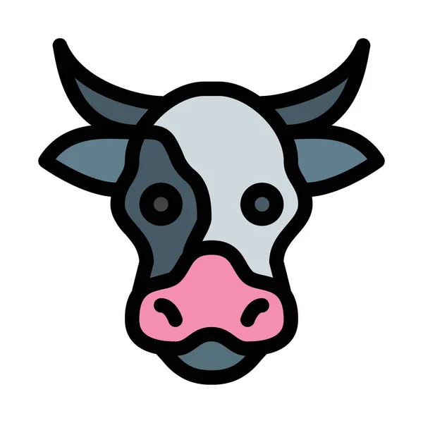 Animal Domesticado Vaca Vector Ilustración Sobre Fondo Blanco — Archivo Imágenes Vectoriales