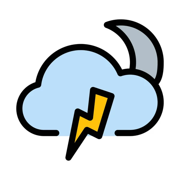 Thunder Lightning Nattetid — Stock vektor