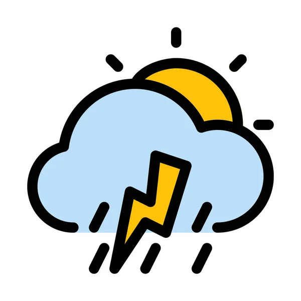 Daytime Overcast Thunder Vector Illustration — Stock Vector