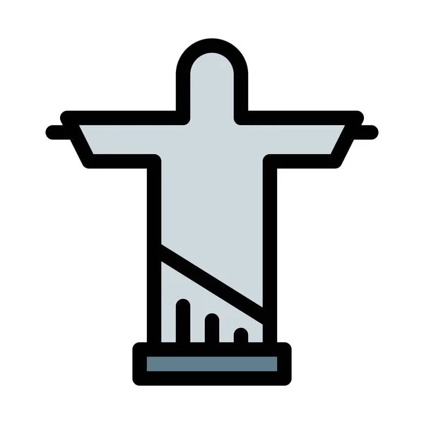 Cristo Redentor Ilustración Simple Vector Abstracto — Vector de stock