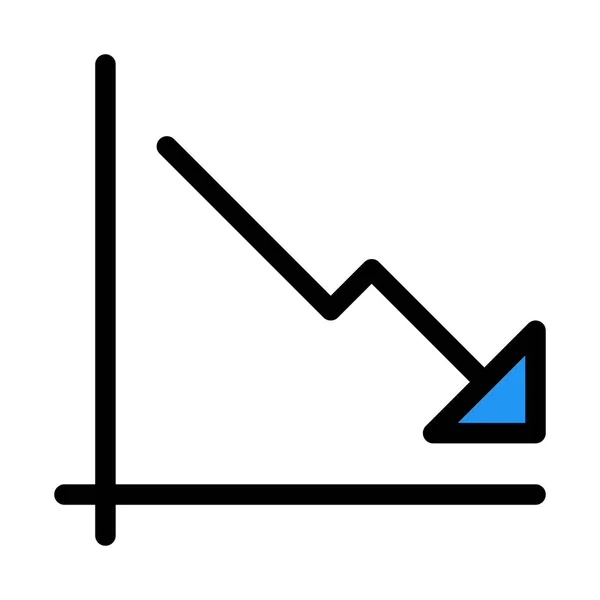 Gráfico Linha Tendência Baixa Ilustração Vetorial — Vetor de Stock