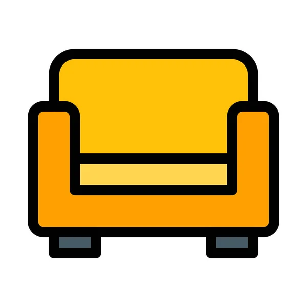 Sofá Confortável Assento Ilustração Abstrata Simples Vetor — Vetor de Stock