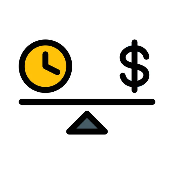 Tijd Geld Vectorillustratie — Stockvector