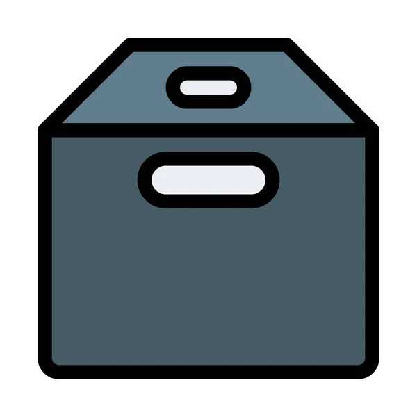 Άδειο Κουτί Κοντέινερ Εικονογράφηση Φορέα Λευκό Φόντο — Διανυσματικό Αρχείο
