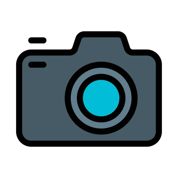 Illustrazione Vettoriale Fotocamera Semi Professionale Sfondo Bianco — Vettoriale Stock