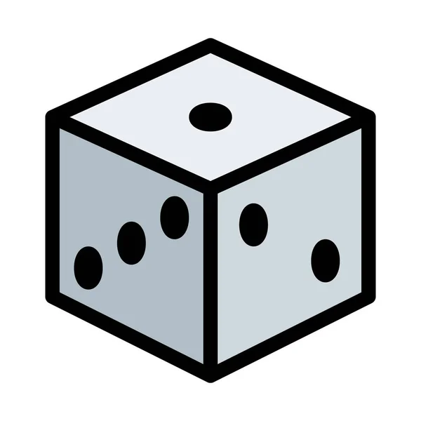 Casino Dice Rulle Enkla Vektor Symbol — Stock vektor