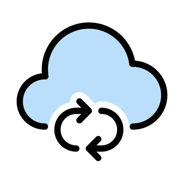 Sync Wolk Knop Vectorillustratie — Stockvector