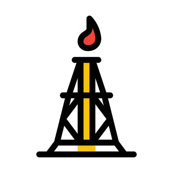 Olie Gas Toren Vectorillustratie — Stockvector