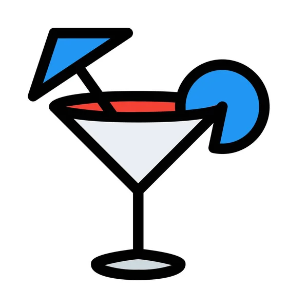 Illustration Vectorielle Cocktail Sur Fond Blanc — Image vectorielle