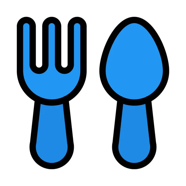 Small Baby Cutlery Vector Illustration — Stock Vector