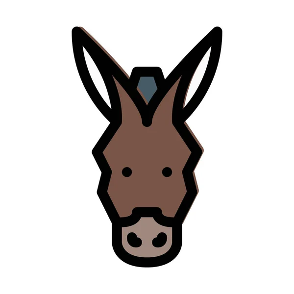 Burro Vector Ilustración Sobre Fondo Blanco — Archivo Imágenes Vectoriales