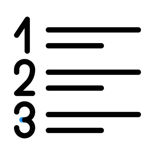 Nummerierte Liste Sequenzvektor Illustration — Stockvektor