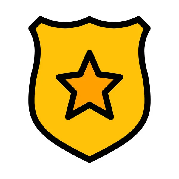 Illustration Vectorielle Cop Star Badge Sur Fond Blanc — Image vectorielle