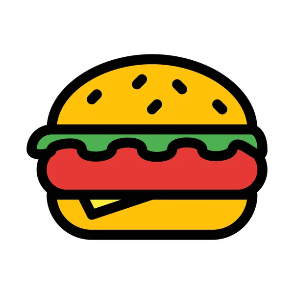 Hamburger Fast Food Icône Simple — Image vectorielle