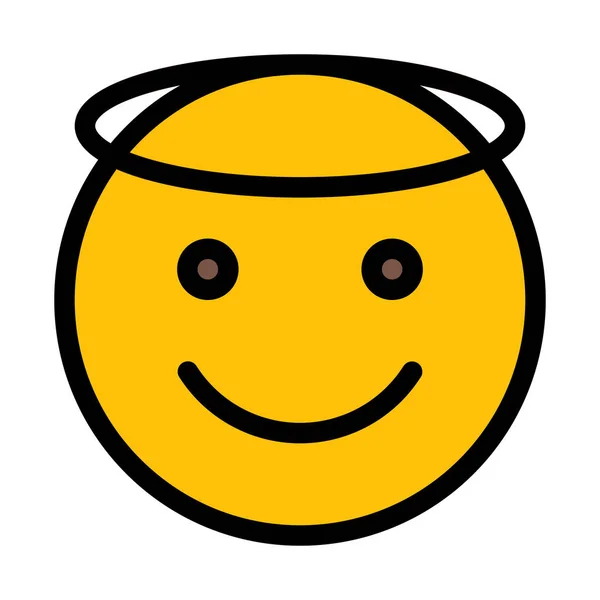 Angel Face Emoji Isolado Fundo Branco —  Vetores de Stock
