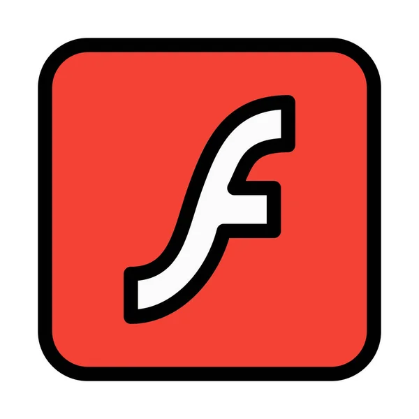 Векторная Иллюстрация Adobe Flash Player Белом Фоне — стоковый вектор