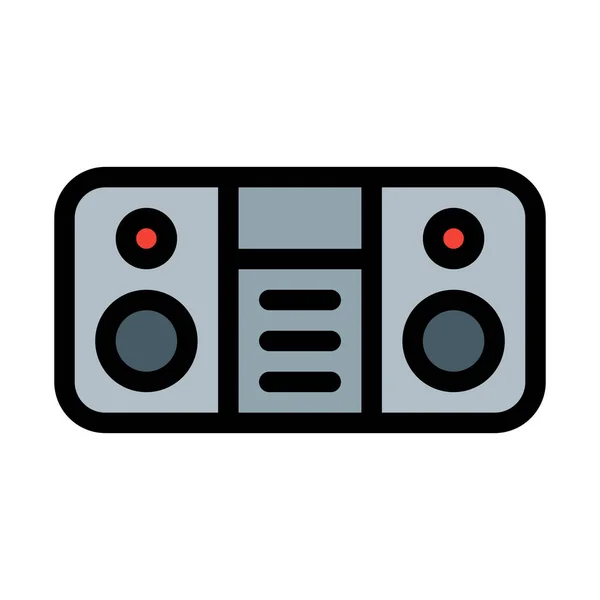 Radio Con Reproductor Música Icono Simple — Vector de stock