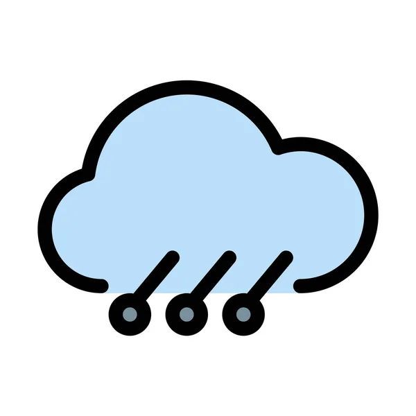 Hailstorm Cloud Showers Vector Illustration — Stock Vector