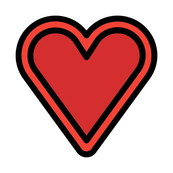 Herz Volle Form Einfaches Symbol — Stockvektor