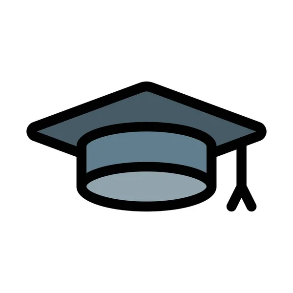 Escuela Sombrero Graduación Simple Vector Ilustración — Archivo Imágenes Vectoriales