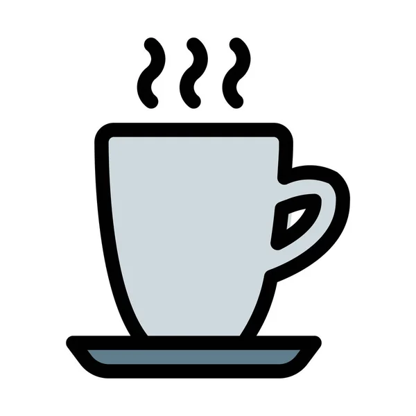 Koffie Mok Vectorillustratie Witte Achtergrond — Stockvector