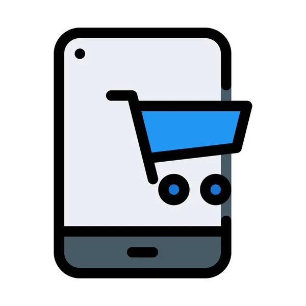 Mobile Shopping Aplicación Vector Ilustración — Archivo Imágenes Vectoriales