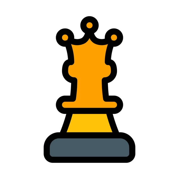 Schachfigur Einfache Ikone — Stockvektor